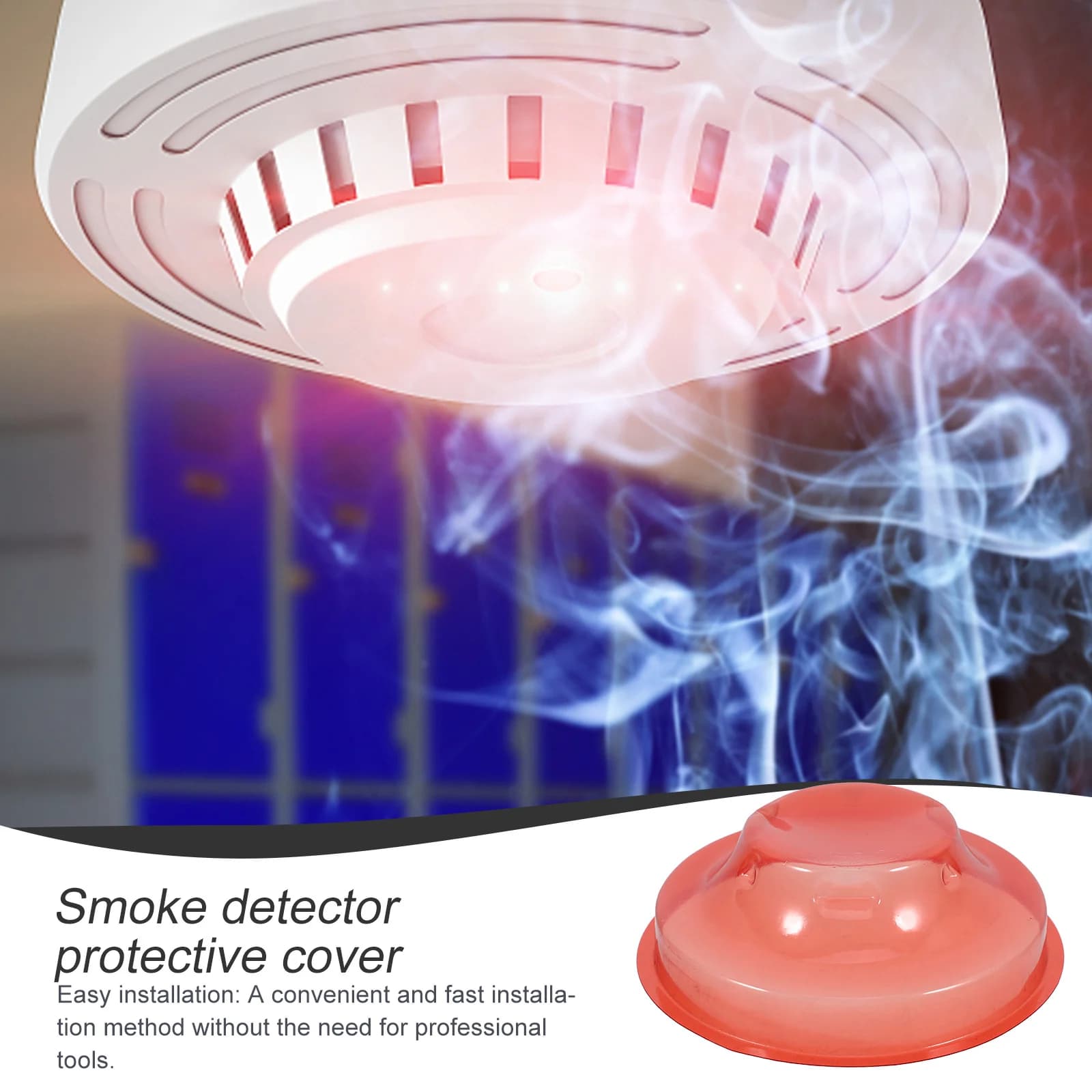 2 pezzi di coperture per sensori di fumo, tappi per sensori di fumo per cucinare e cuocere, protezione riutilizzabile per allarme antincendio, copertura decorativa in plastica