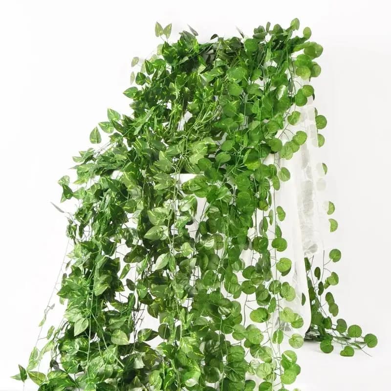 Piante Artificiali, Ghirlanda di Foglie Verdi di Edera, Piante Rampicanti Finte per Decorazione di Casa, Camera da Letto, Parete, Matrimonio, Festa, Giardino