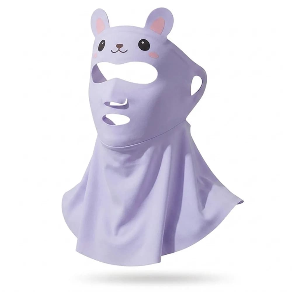 Rabbit Design Kids Sun Protection Mask Lightweight Thin Breathable Anti-UV Face Shield High Elastic Cooling Sunshade Face Cover
