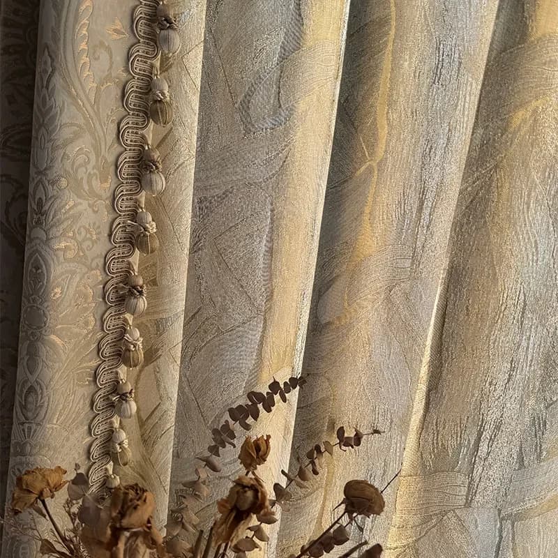Tende di lusso in ciniglia jacquard rosa francese per soggiorno camera da letto oscurante tulle bianco pizzo decorazione su misura addensare