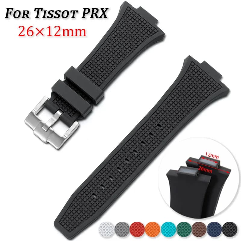 Cinturino in gomma per orologio Tissot PRX Super Player T137.407/410, cinturino in silicone 26*12mm, bracciale morbido impermeabile, accessori