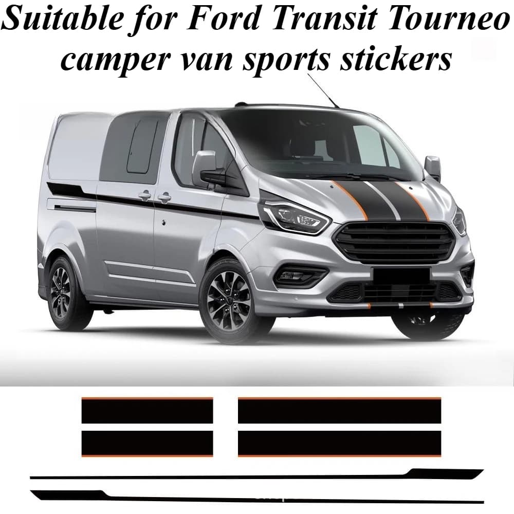 Per Ford Transit Tourneo Cappuccio Adesivi per porte laterali Sport Stripe Decalcomanie Avventura all'aria aperta Car Styling Accessori esterni per auto