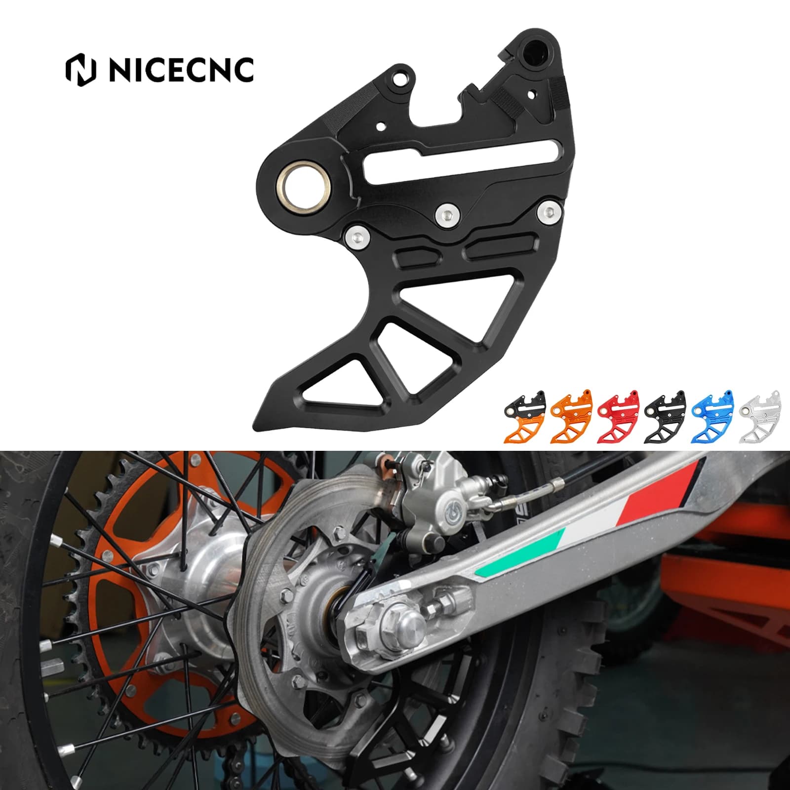 NICECNC Protezione Disco Freno Posteriore per Husqvarna TE 300 TE 250 FE 250 FE 350 FE 450 501 TX 300 2014-2017 e KTM EXC 300 EXCF 350