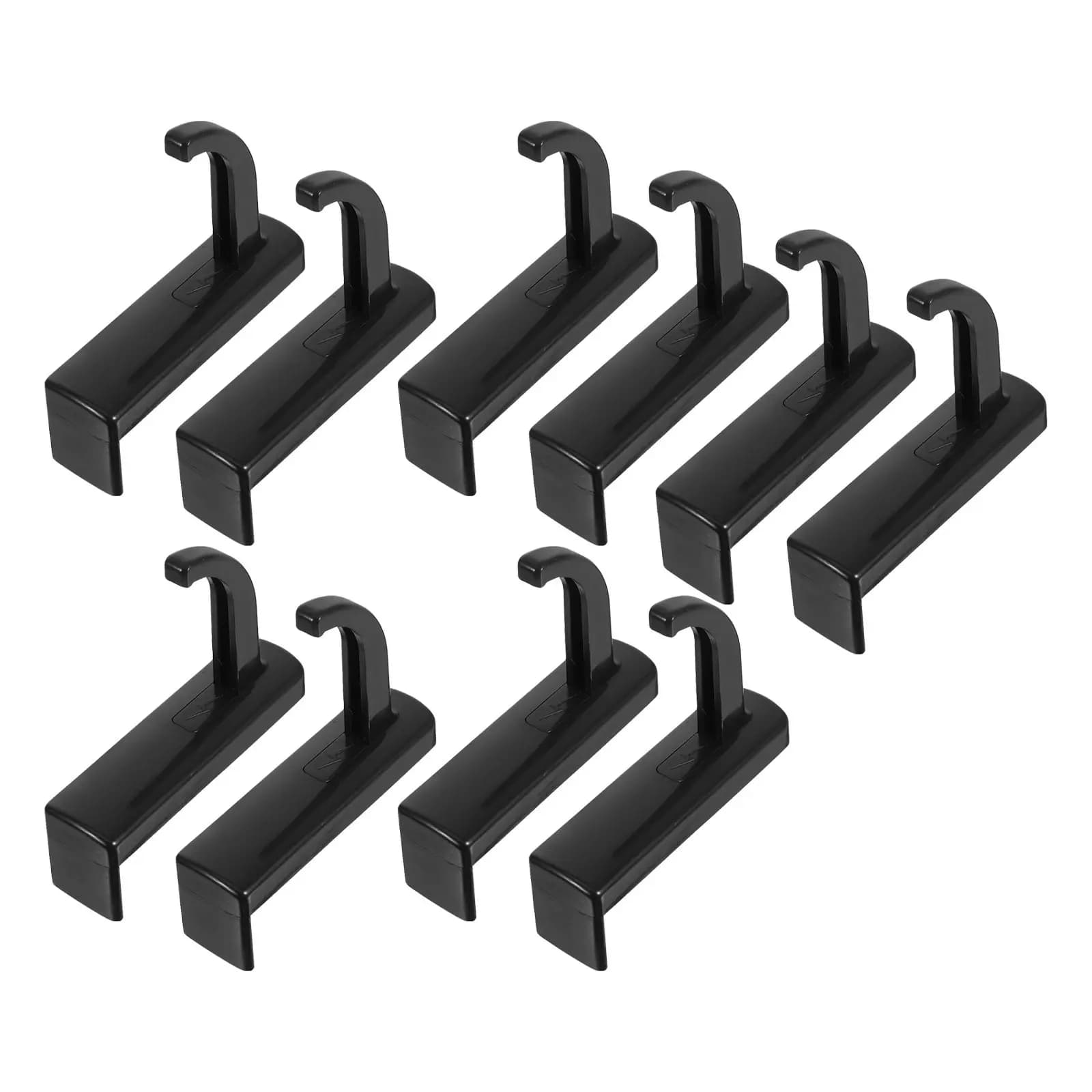 10 Pieces Universal Hook for Headphones, Black, Plastic, No Adhesive, for PC Monitor, Desk Organization, Gaming