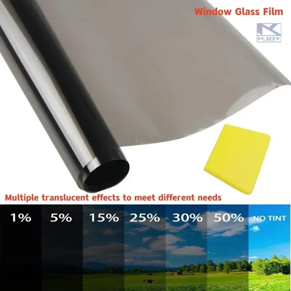 KKJOY 3M x 50 cm VLT Black Car and Home Glass Film - UV and solar protection, pearl cotton stick