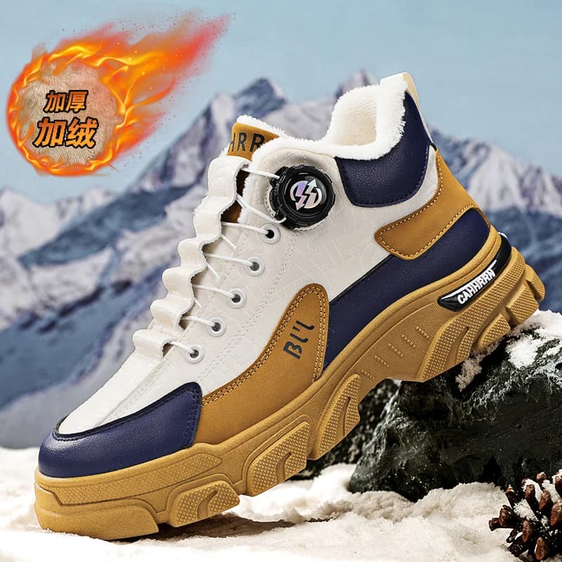 Scarpe alte foderate in pile, scarpe sportive alla moda per il lavoro, scarpe casual versatili in cotone per l'inverno MH080