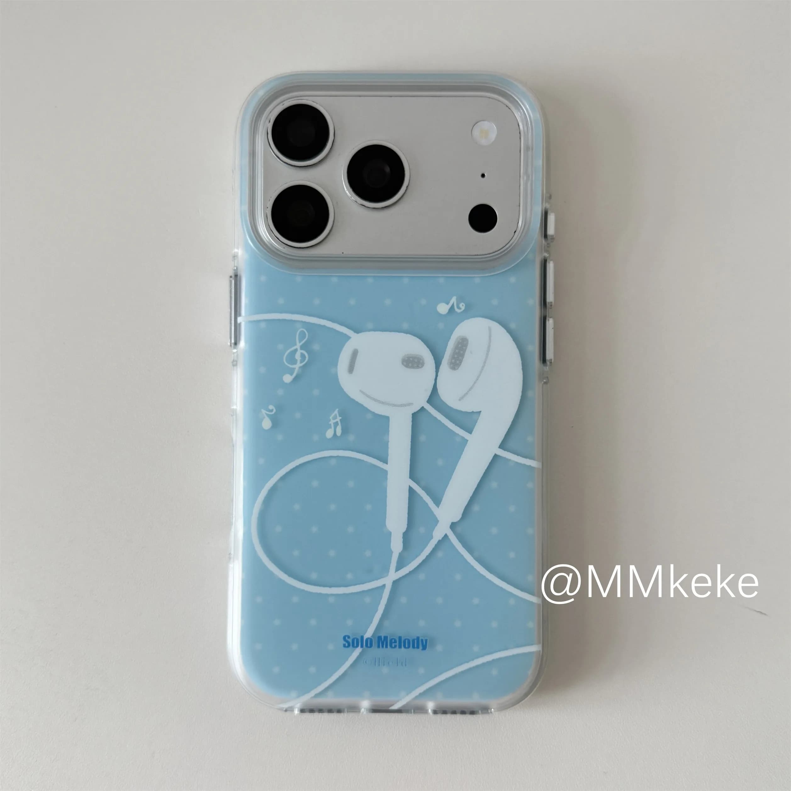 ins Polka Dots Music Notes Blue Earphone Phone Case For iPhone 18 17AI 16 15 14 13 12 11 Pro XR XS X Max 7 8 Plus MINI Y2K Cover