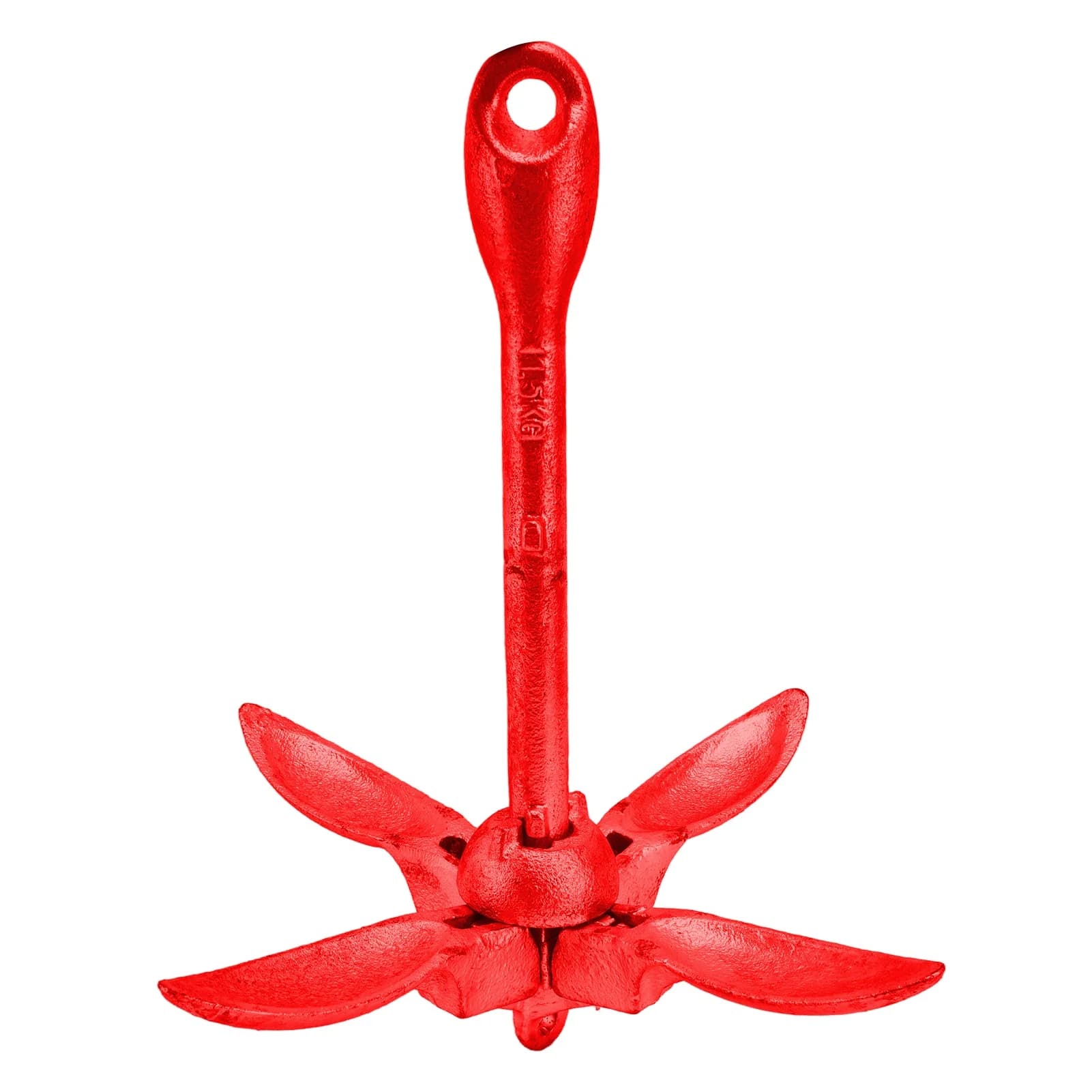 Foldable Anchor Grapnel 4 Flukes 1.5kg Carbon Steel Boat Accessory for Kayak Canoe (Carbon Steel)