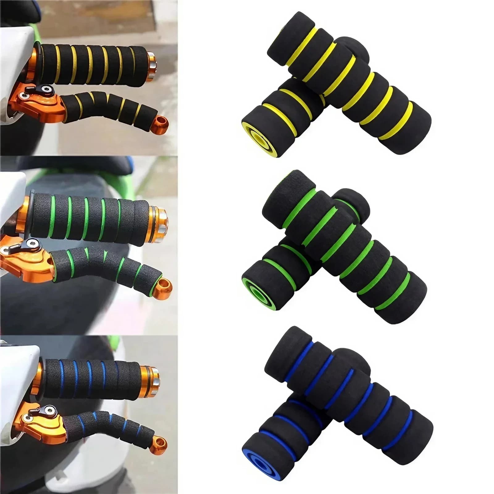 4 pezzi antiscivolo MTB maniglia per bici guanti in spugna di schiuma durevoli e confortevoli manopole per manubrio della bicicletta accessori per ciclismo