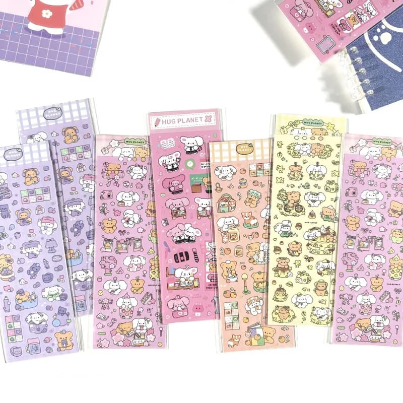 Coreano simpatico cartone animato cane adesivi foto Ipad mano conto pianificatore diario notebook scrapbook cancelleria adesivi decorativi fai da te