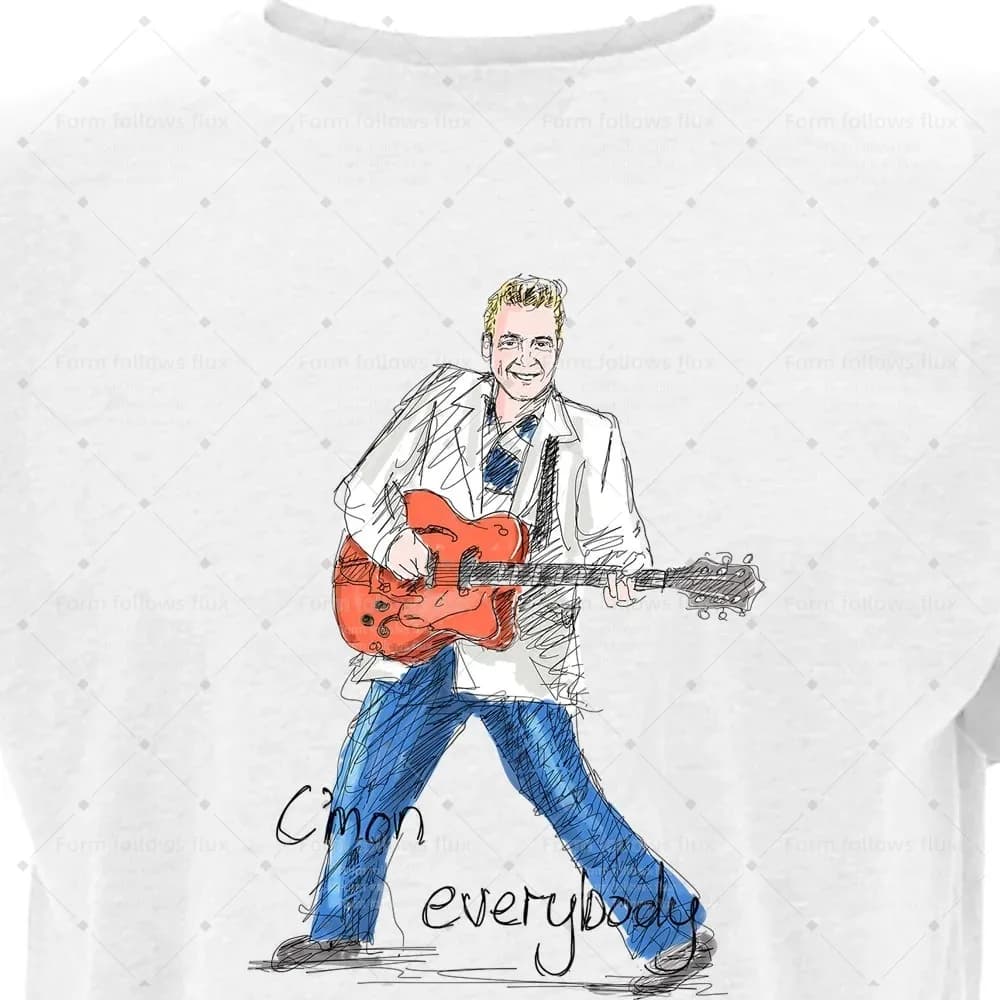 T-Shirt con Cappuccio da Uomo 2026, Stile Fumetto Disegnato a Mano Eddie Cochran, Pop Mod Reggae Irish Rock, Unisex S-6XL Plus Size