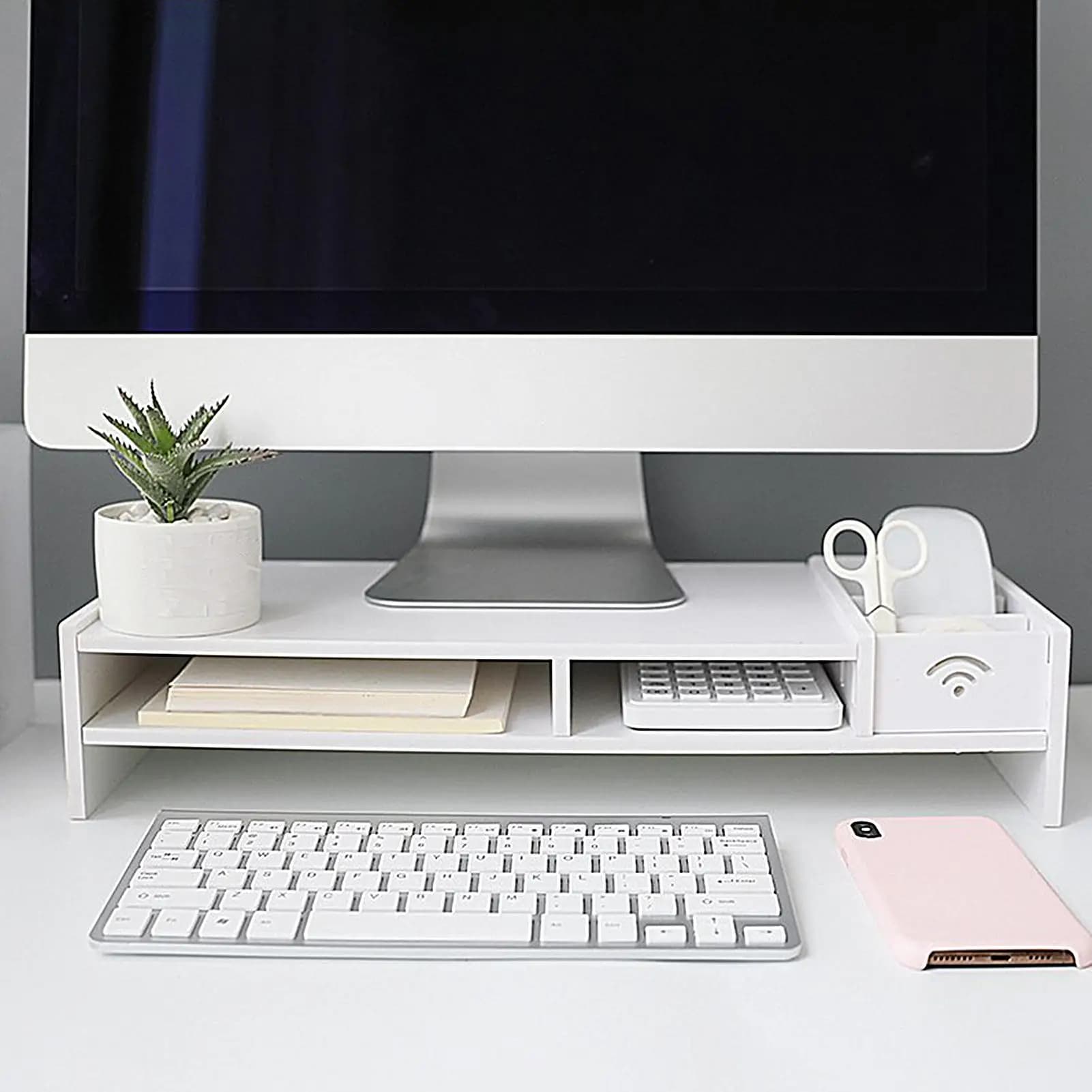 3-Tier Desk Organizer Shelf For Desk Office Organization Monitor Riser For Reading Study Working Gaming Display Home Dorm School