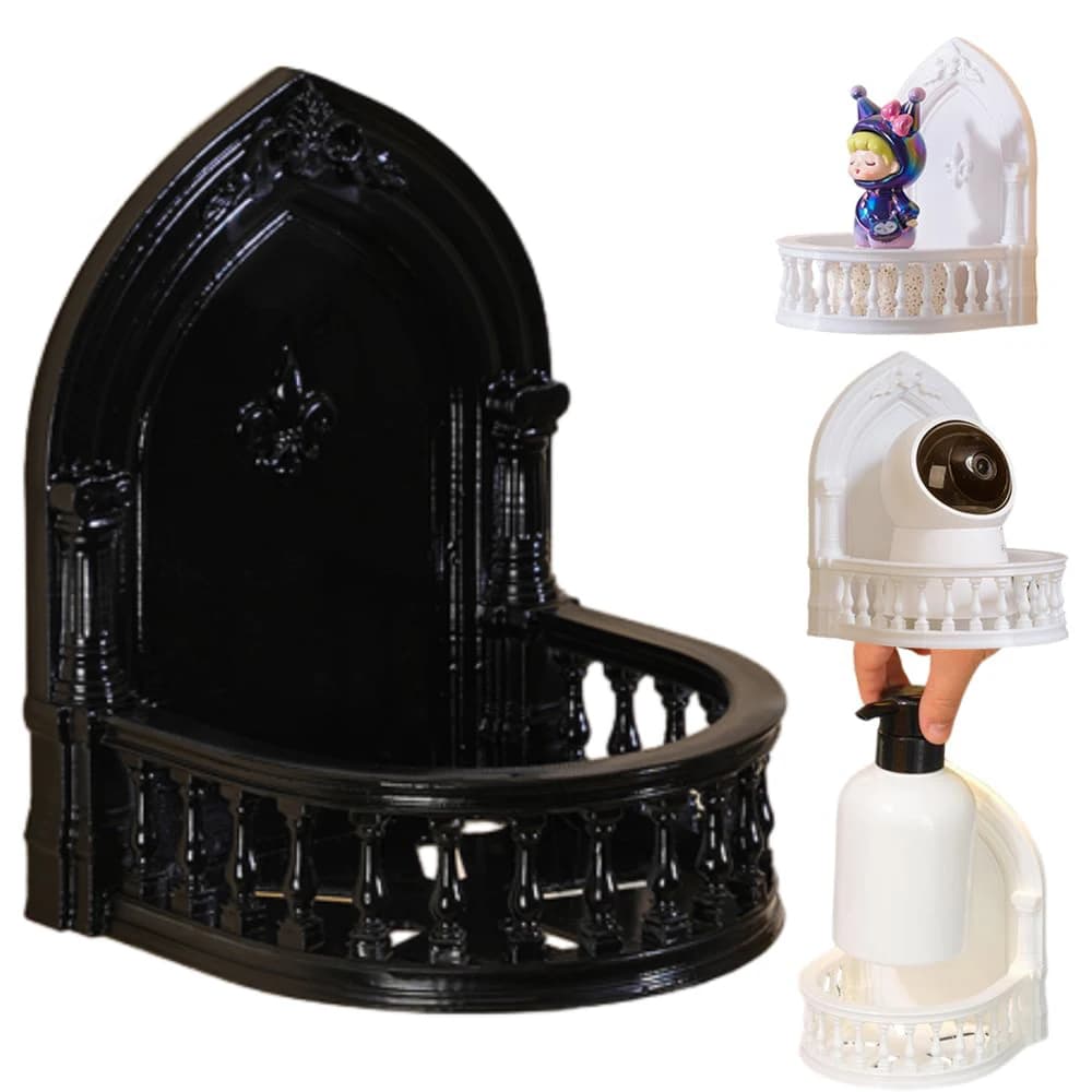 1 portaoggetti da appendere per balcone in stile europeo - Espositore in plastica resistente per piante grasse, piante, statuette e oggetti da collezione