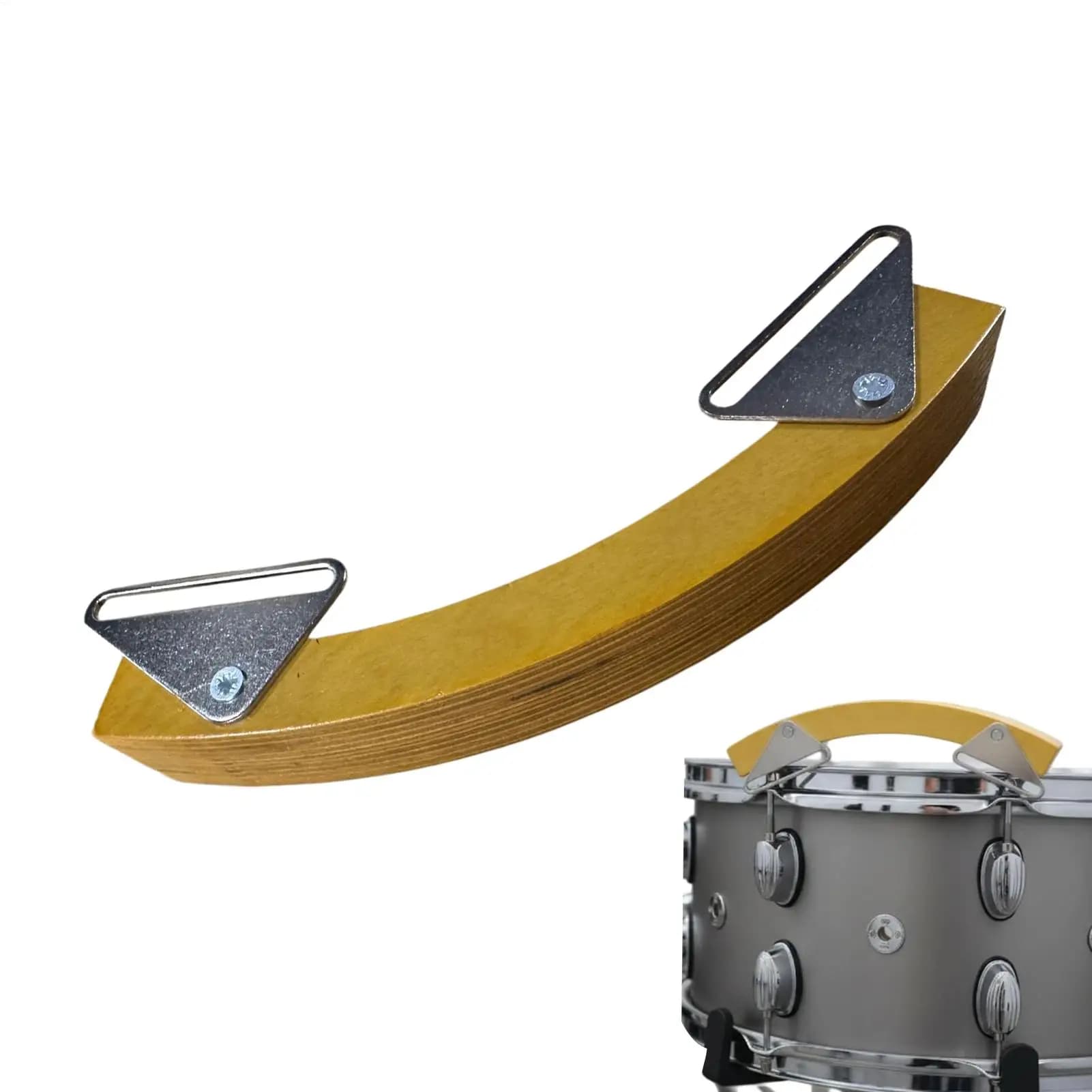 Snare Drum Rim Click Block Arched Shape Crisp Tone Side-Striking Device With Metal Mounting Bracket Wood Block Music Instrument