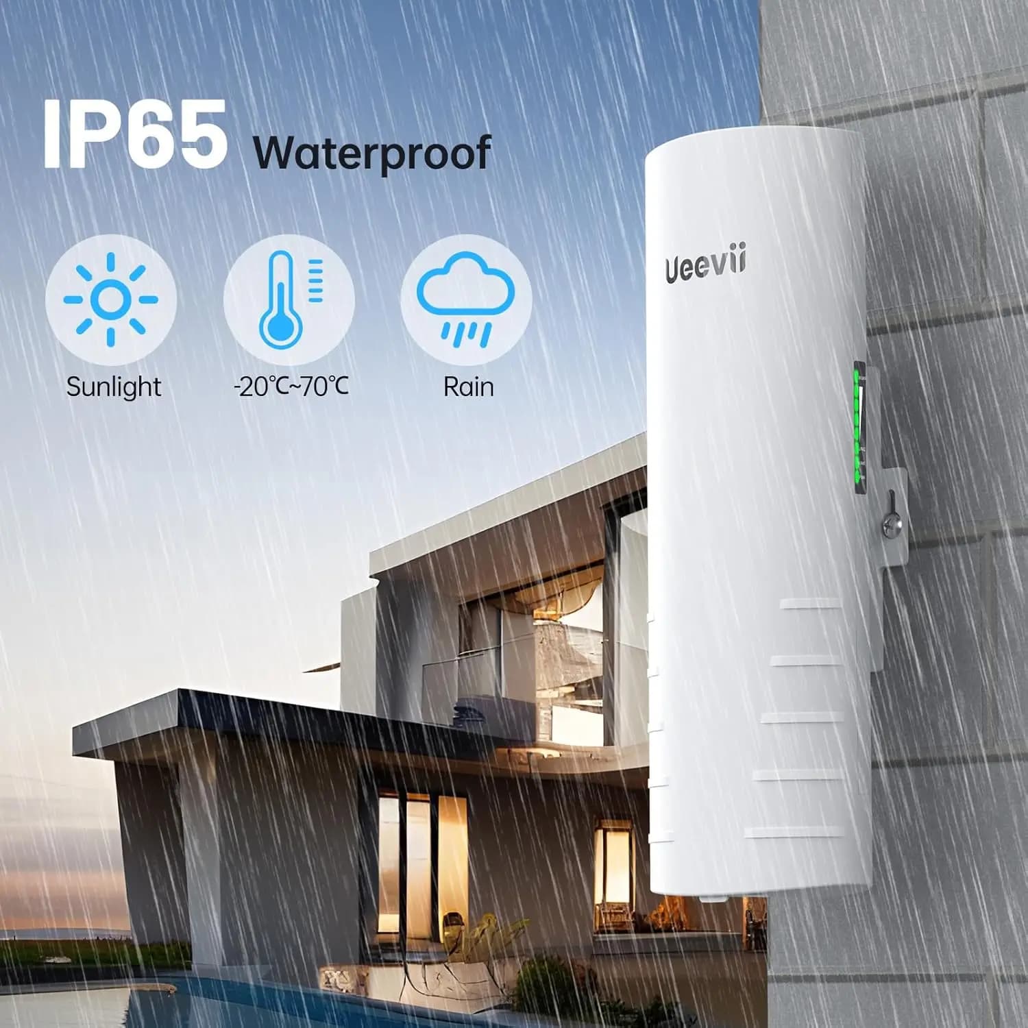 AdaLov Wireless Bridge Network Extender 5.8G PtP Outdoor Long Range 1Gbps RJ45 16dBi Antenna PoE IP65 Confezione da 2 per Multi-Site