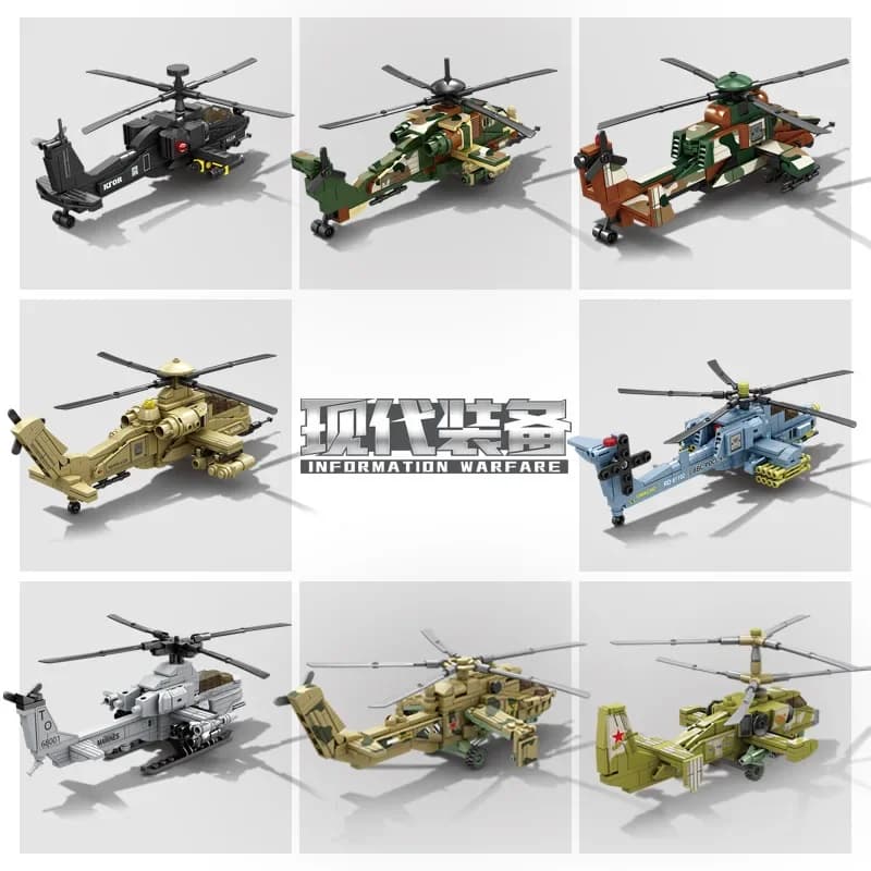 Building blocks elicottero militare building blocks piccole particelle bambini puzzle assemblaggio giocattolo
