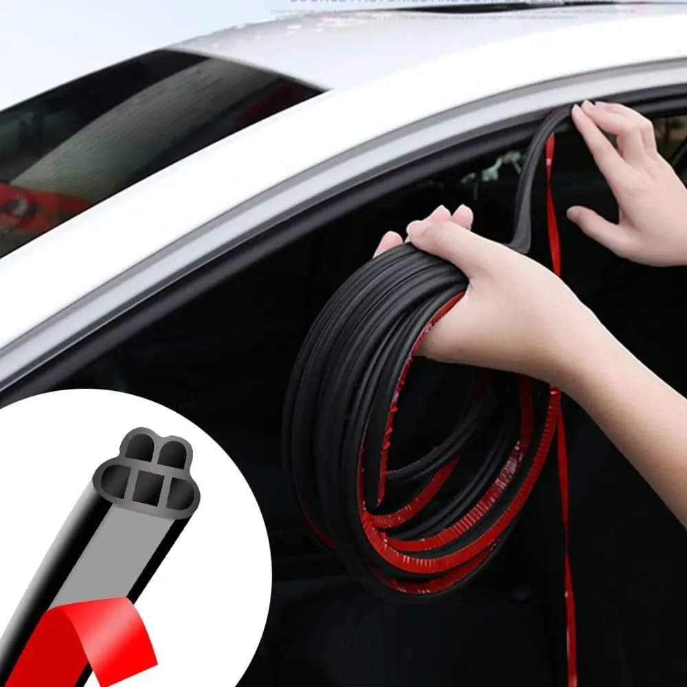 Durevole 3 strati Auto Guarnizione Meteo Insonorizzazione 5M Cappuccio Striscia di Tenuta In Gomma Antipolvere Guarnizione Porta Auto Automobili