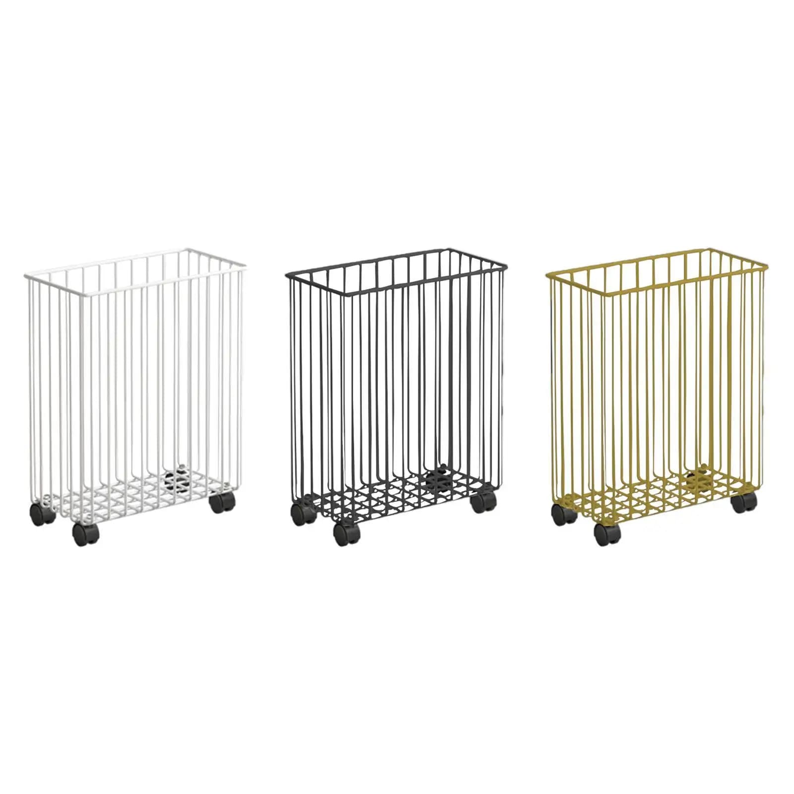 Basket for clothes with wheels, organizer for storing corners, yoga mat container