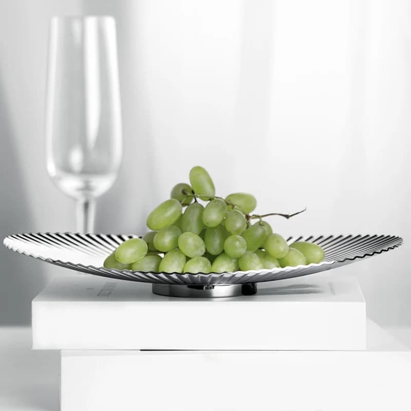 Vassoio da portata in acciaio inossidabile di lusso nordico Piatto da pranzo Snack Piatto di frutta Cucina Cibo Caramelle Dessert Ciotola di frutta secca
