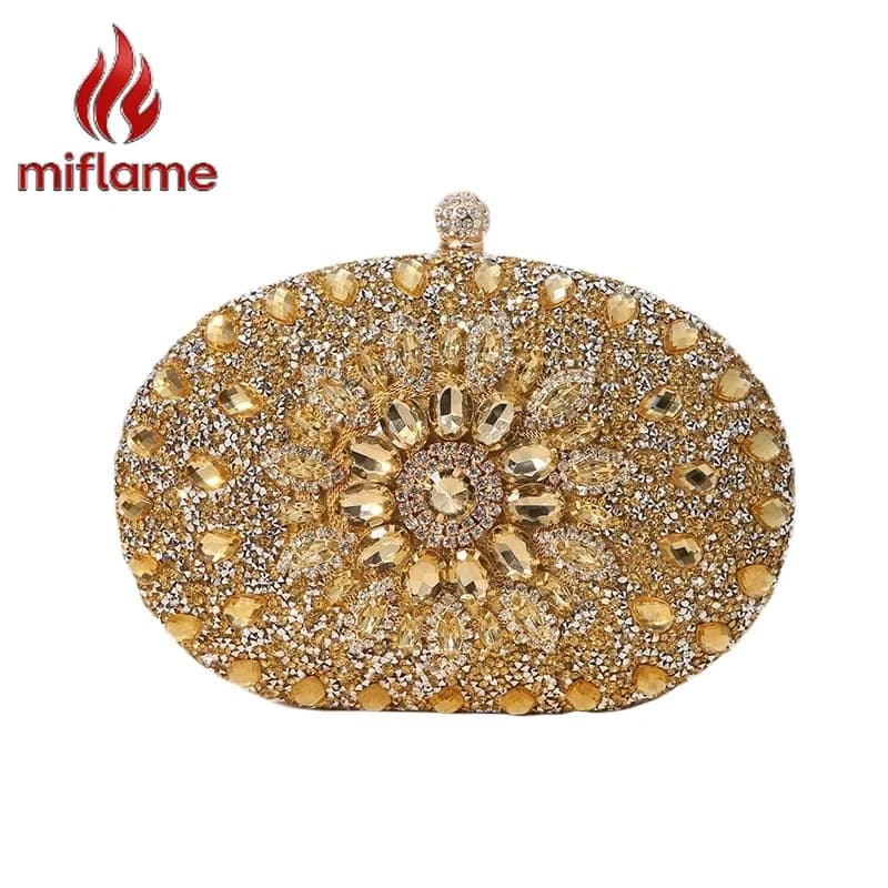 Borsa Clutch in Lega con Strass e Glitter, Pochette da Sera per Feste, Matrimoni, Balli di Gala, Abiti Formali, Borsetta da Donna