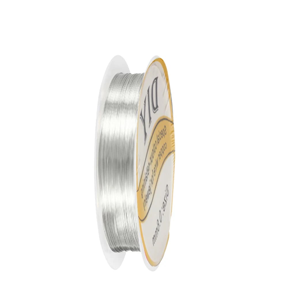 1 rotolo di filo di rame argento 0.3/0.4/0.5/0.6/0.8mm cavo di perline per braccialetto collana di fascino perline creazione di gioielli e artigianato