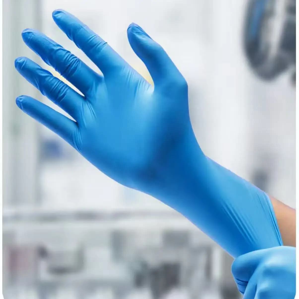 Guanti monouso in nitrile blu da 50/100 pezzi, adatti per la pulizia della casa, parrucchiere, bagno, cucina, bagno degli animali domestici