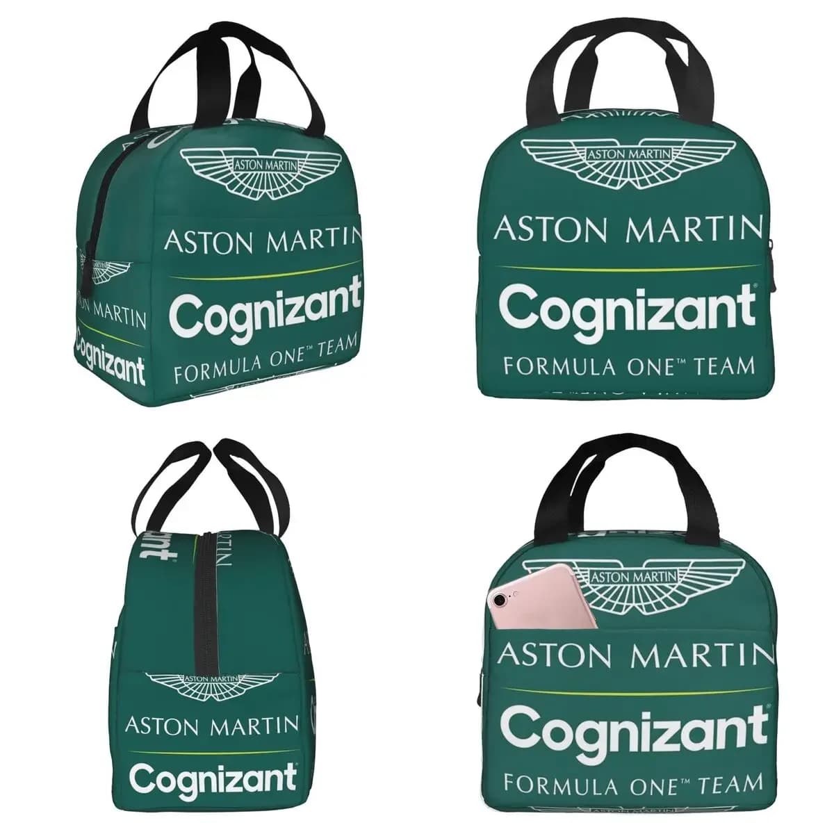 Aston Martin Cognizant F1 Team Insulated Lunch Bag for Women Office Cooler Thermal Food Box Tote Portable Lunch Boxes Container