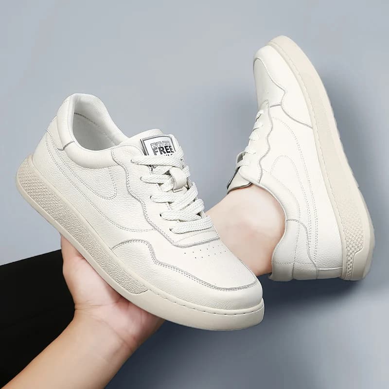 Genuine leather board shoes Comfortable casual sports style Fashion street walking High quality youth hot selling shoes White