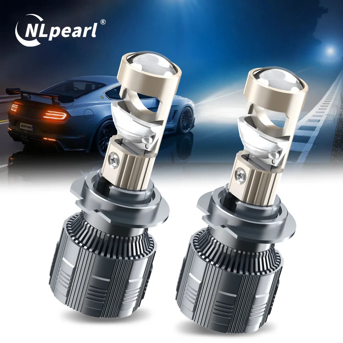 2 Pezzi 40000LM H7 Bi LED Proiettore Mini Lente Faro Lampadina LED Lenti Proiettore Abbaglianti/Anabbaglianti Canbus Auto Moto Mini Lente LHD