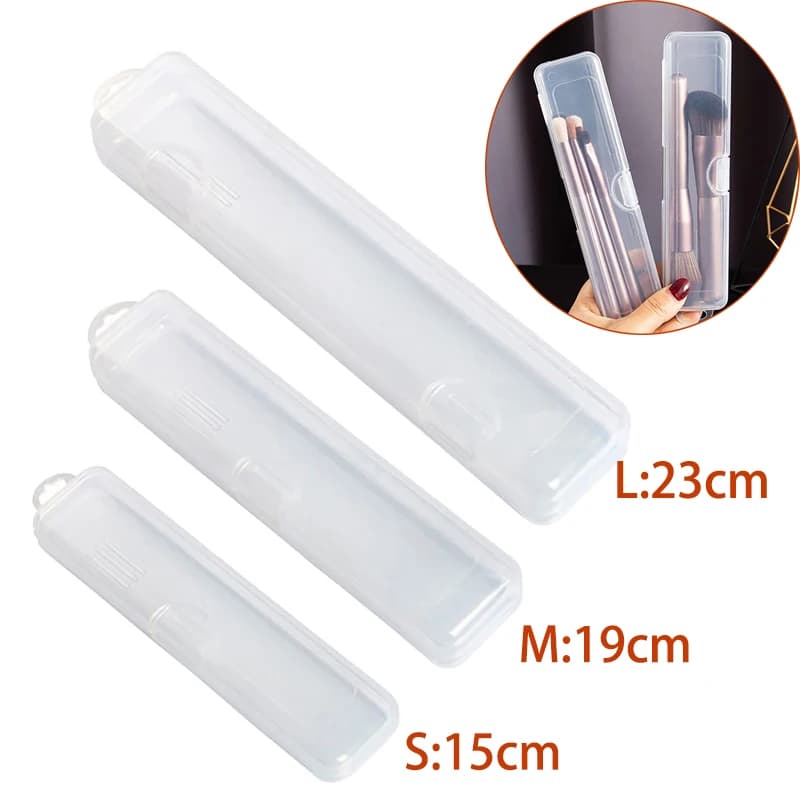 15/19/23CM Portable Makeup Brush Organizer Eyebrow Mate Storage box with lid Transparent plastic storage box Accessories