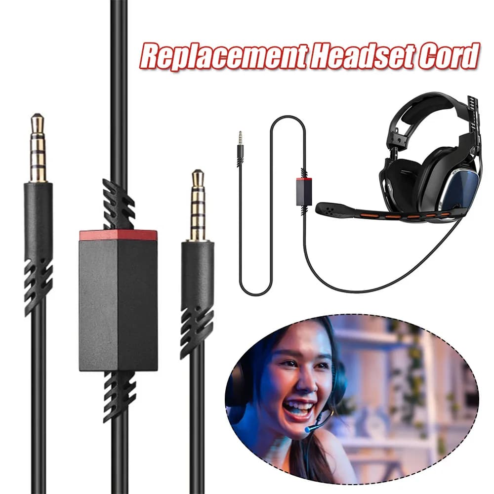 Replacement Cable for Headphones with Inline Switch for Astro A10 A30 A40TR A50, PS5/PS4 Controller Console Cable