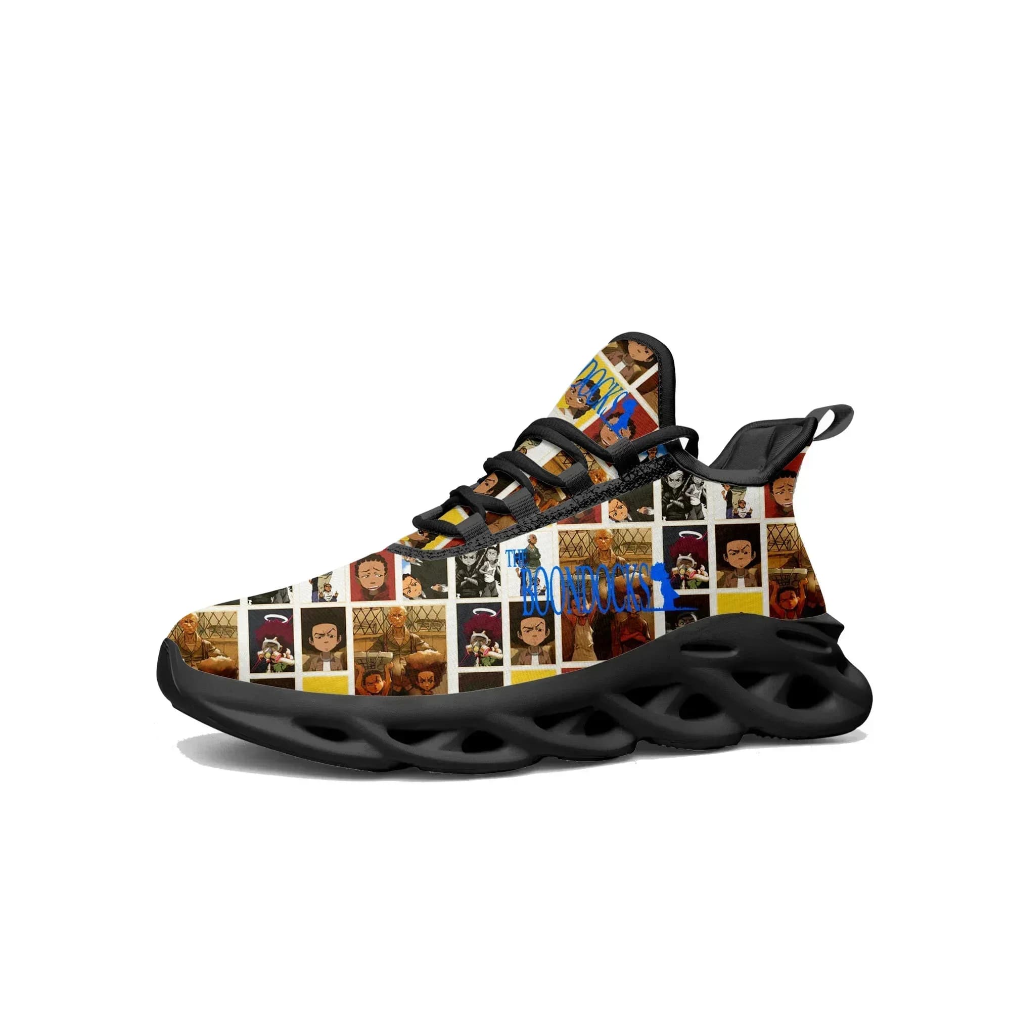 Boondocks Huey Riley Freeman Flats Sneakers Mens Womens Sports Running Shoes High Quality Custom Lace Up Mesh Footwear