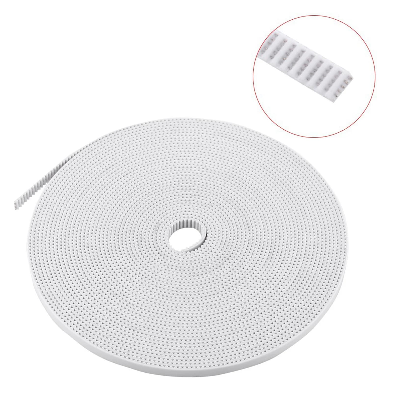 【Nuovo】 Cinghia dentata aperta bianca da 10 m, larghezza 6 mm, PU con accessorio per stampante 3D con nucleo in acciaio