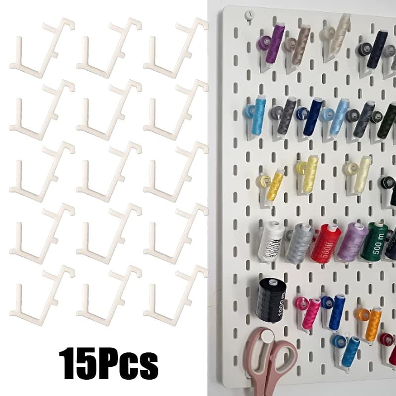 15Pcs Plastic Pegboard Hooks Pegboard Hook Set Compatible With Multiple Pegboards Sewing Simple Hooks Storage Accessories
