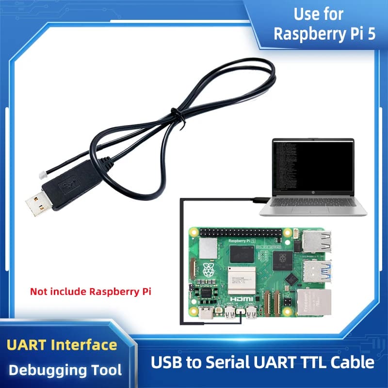 Raspberry Pi 5 Terminal UART Serial TTL to USB port Debug cable for RPI5 Pi5