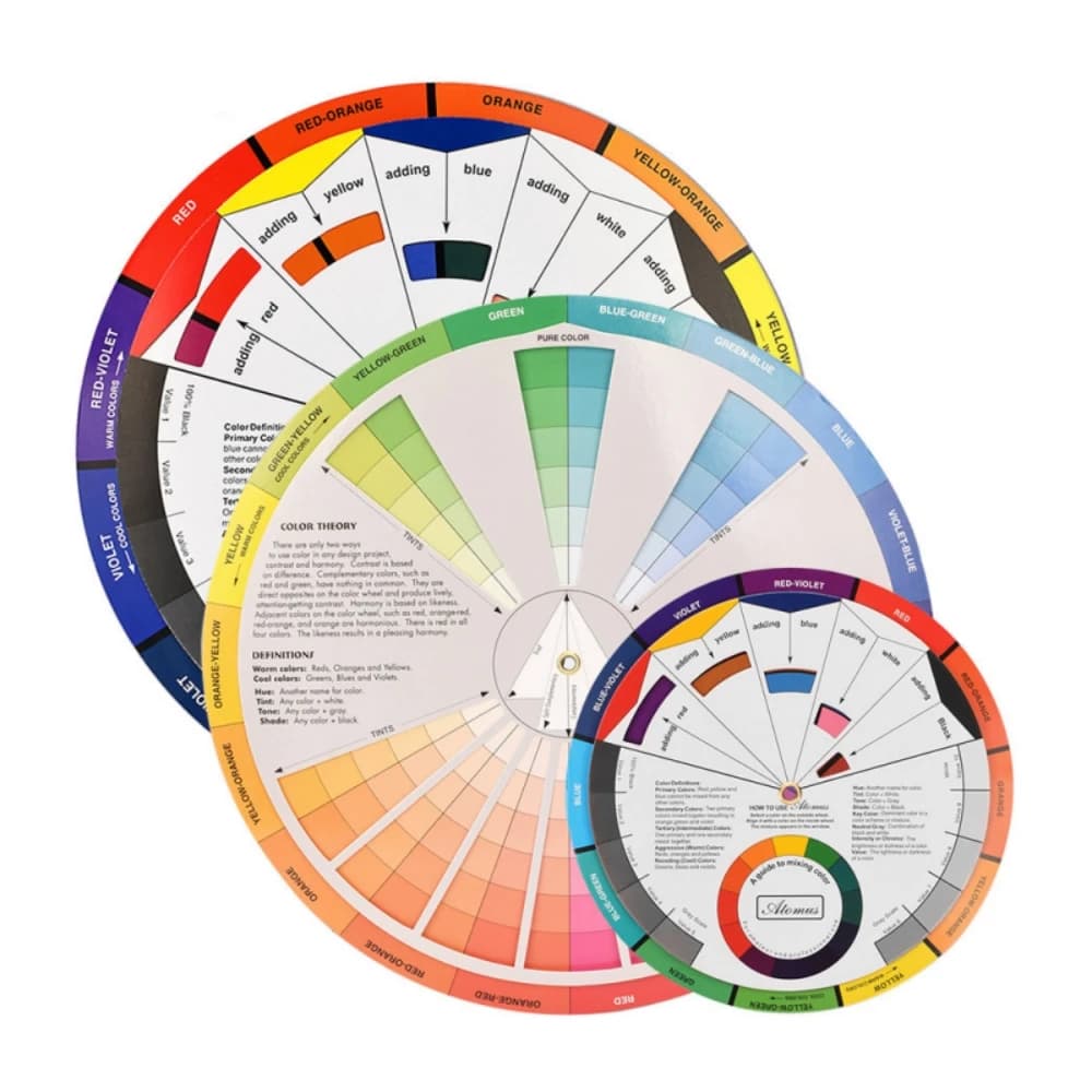 1pcs 12/18 Colors Tattoo Colors Wheel Three-tier Mix Guide Central Circle Rotate Tattoo Accessories Pigment Paper Card Supplies