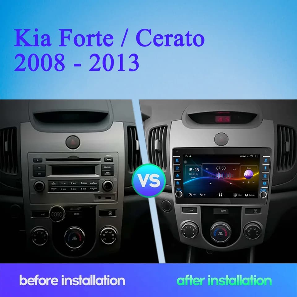 8G + 128G 8Core Android 14 Autoradio Audio Stereo Lettore DVD Multimediale HU Per Kia Cerato Forte 2008 - 2013 Auto Carplay RDS DSP