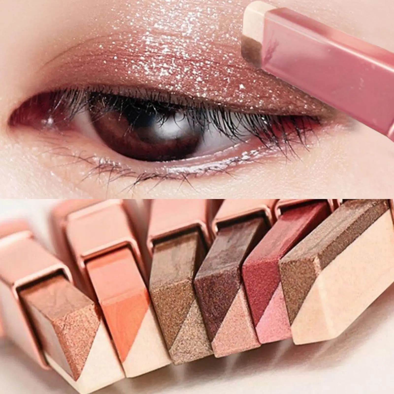 2 colori Glitter Eye Shadow Gradient Velvet Shadow Stick Long Lasting Maquillaje EyeShadows Cosmetics Makeup