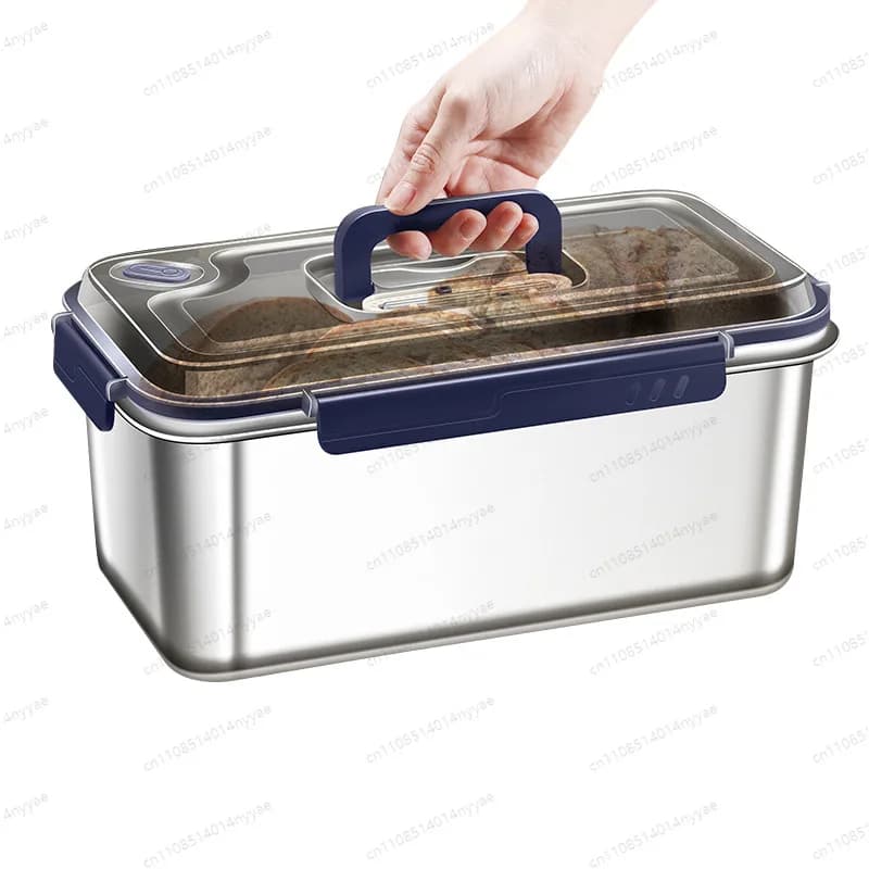 Contenitore per Alimenti in Acciaio Inox 304 con Indicatore di Data, Organizzatore Ermetico per Cucina e Frigorifero per Preparazione Pasti