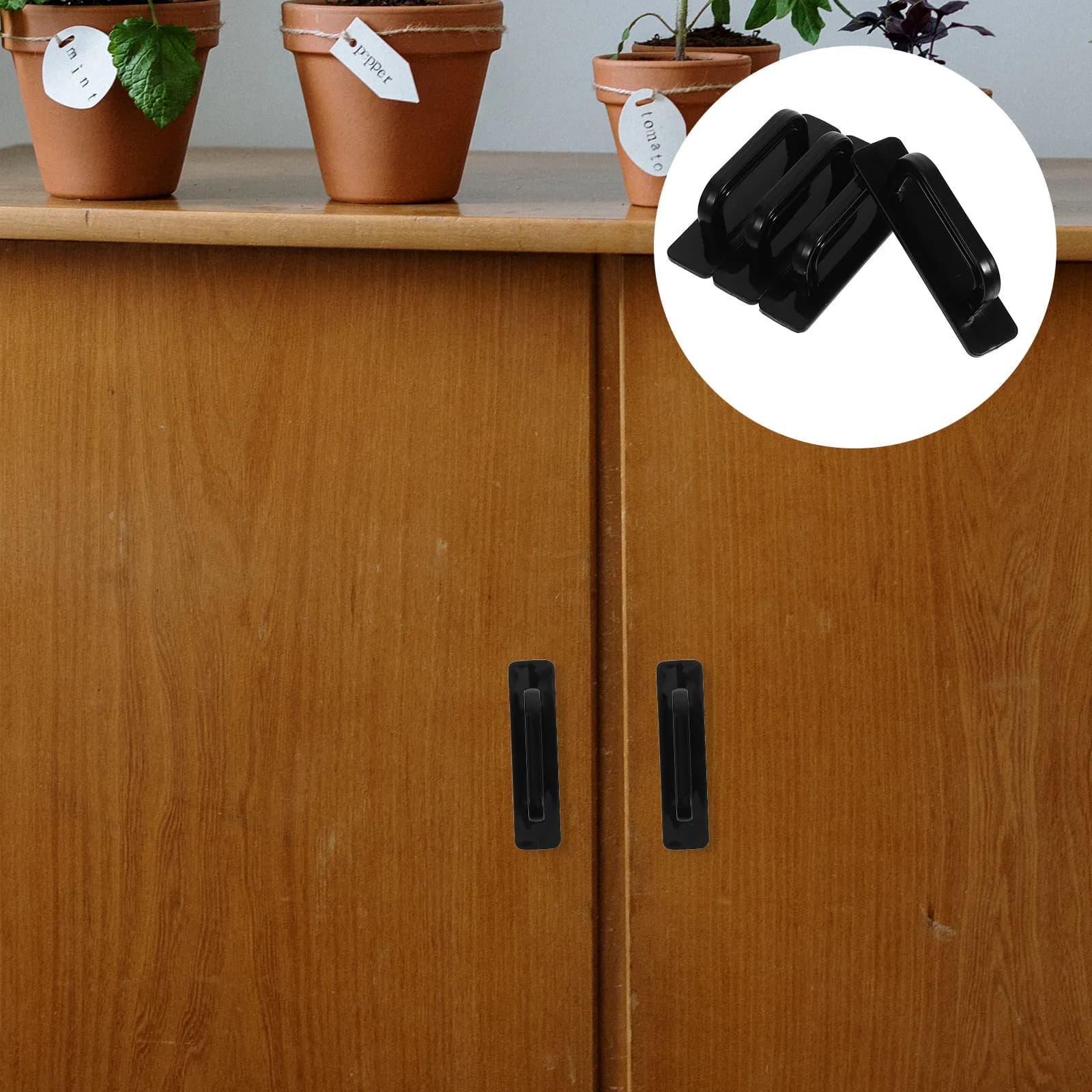 4 Pezzi Maniglie Autoadesive per Mobili, Moderne, Senza Foratura, per Cucina e Bagno, Rimovibili con Forte Adesione
