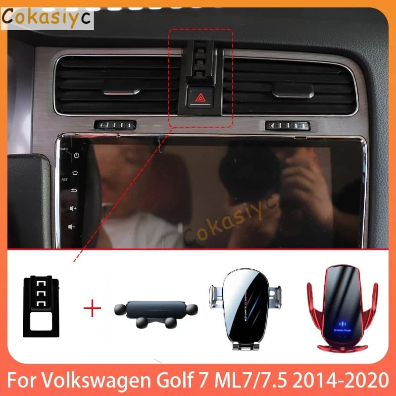 Phone Holde Car For Volkswagen Golf 7 MK7/7.5 2014-2020 Mobile Support Special Fixed Bracket Base Wireless Charging Stand