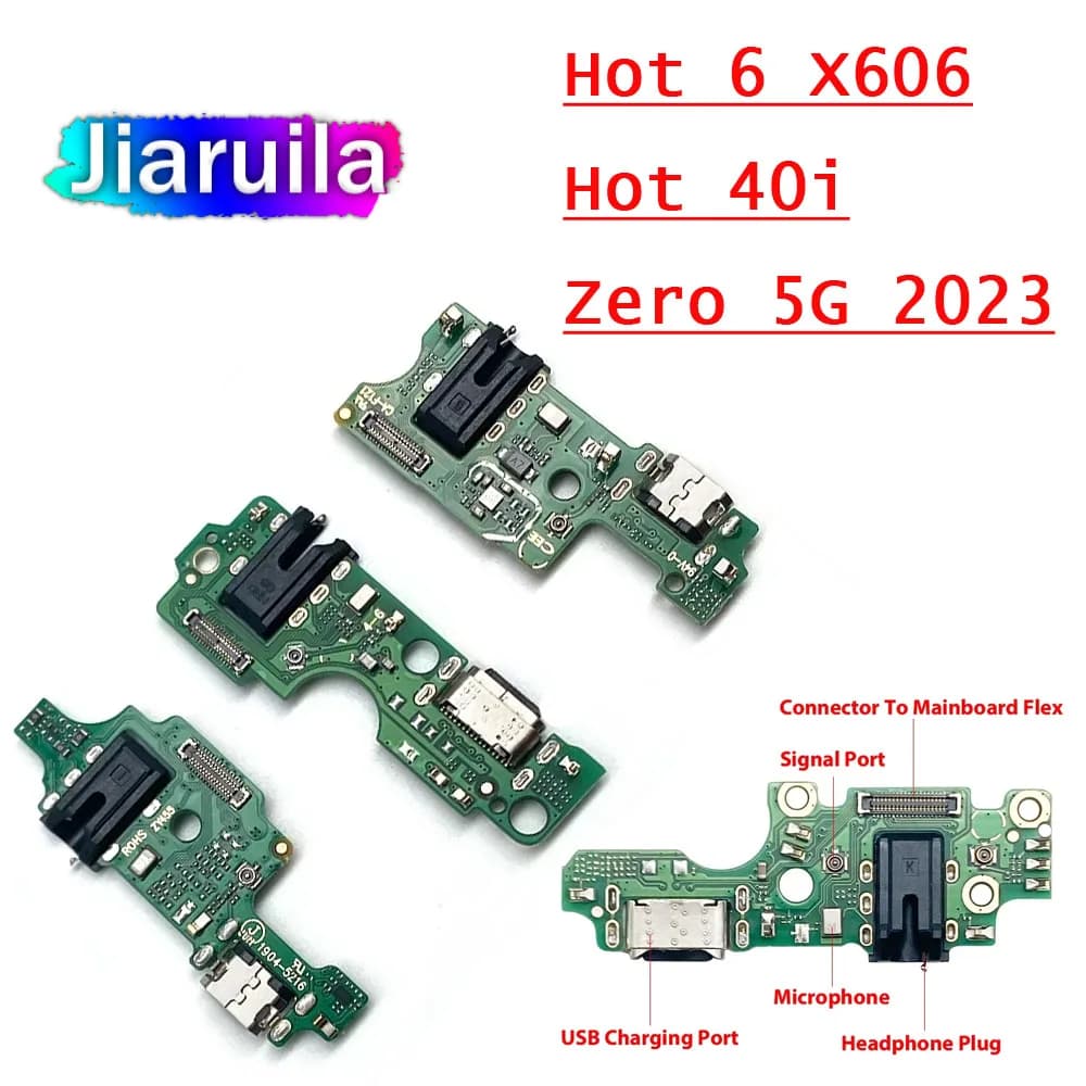 Cavo flessibile per porta di ricarica da 10 pezzi per Infinix Hot 6 Hot 40i Spark 7 Pro Tecno Pop 2 Plus connettore dock per caricabatterie USB con microfono