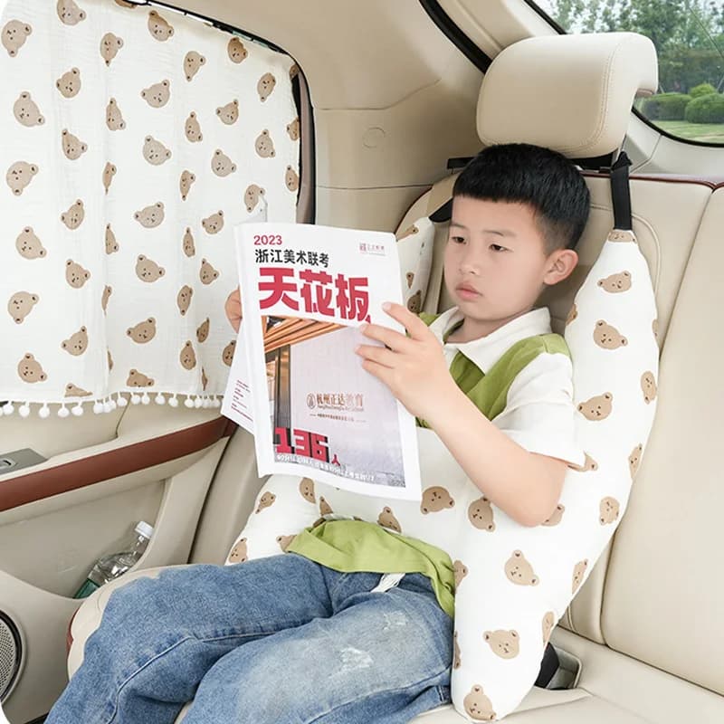 Simpatico cuscino da viaggio per bambini a forma di U con supporto per la testa del collo del bambino con motivo animale per cuscino per il collo di sicurezza del seggiolino auto per bambini