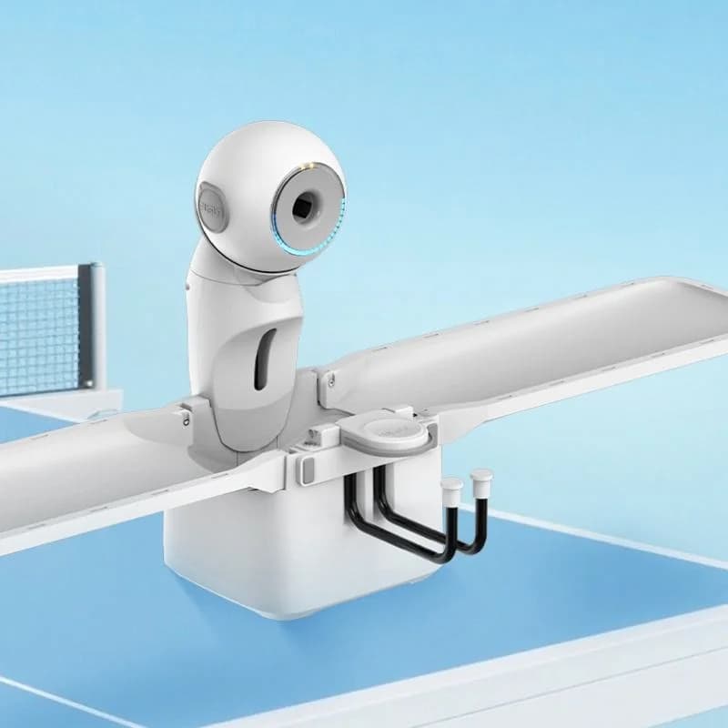 Nuovo Design PUSUN Dora Robot da Ping Pong con Rete, Macchina per Palline Rotanti, Controllo tramite App, Macchina per Allenamento Tennis da Tavolo