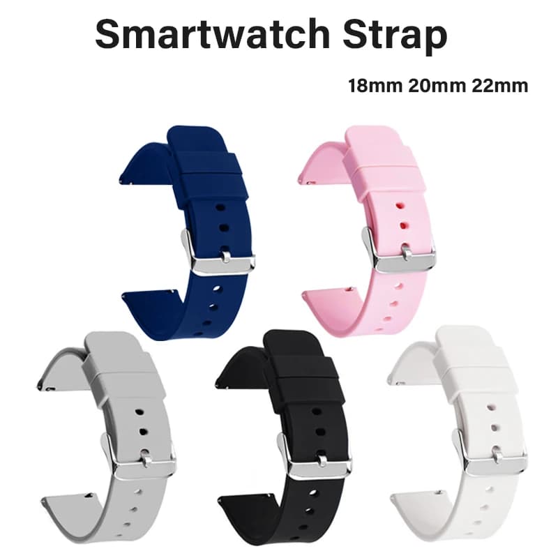 18/20/22mm Silicone Watch Straps with Quick Release Adjustable for Samsung Xiaomi Watches Water-Resistant Comfortable Band