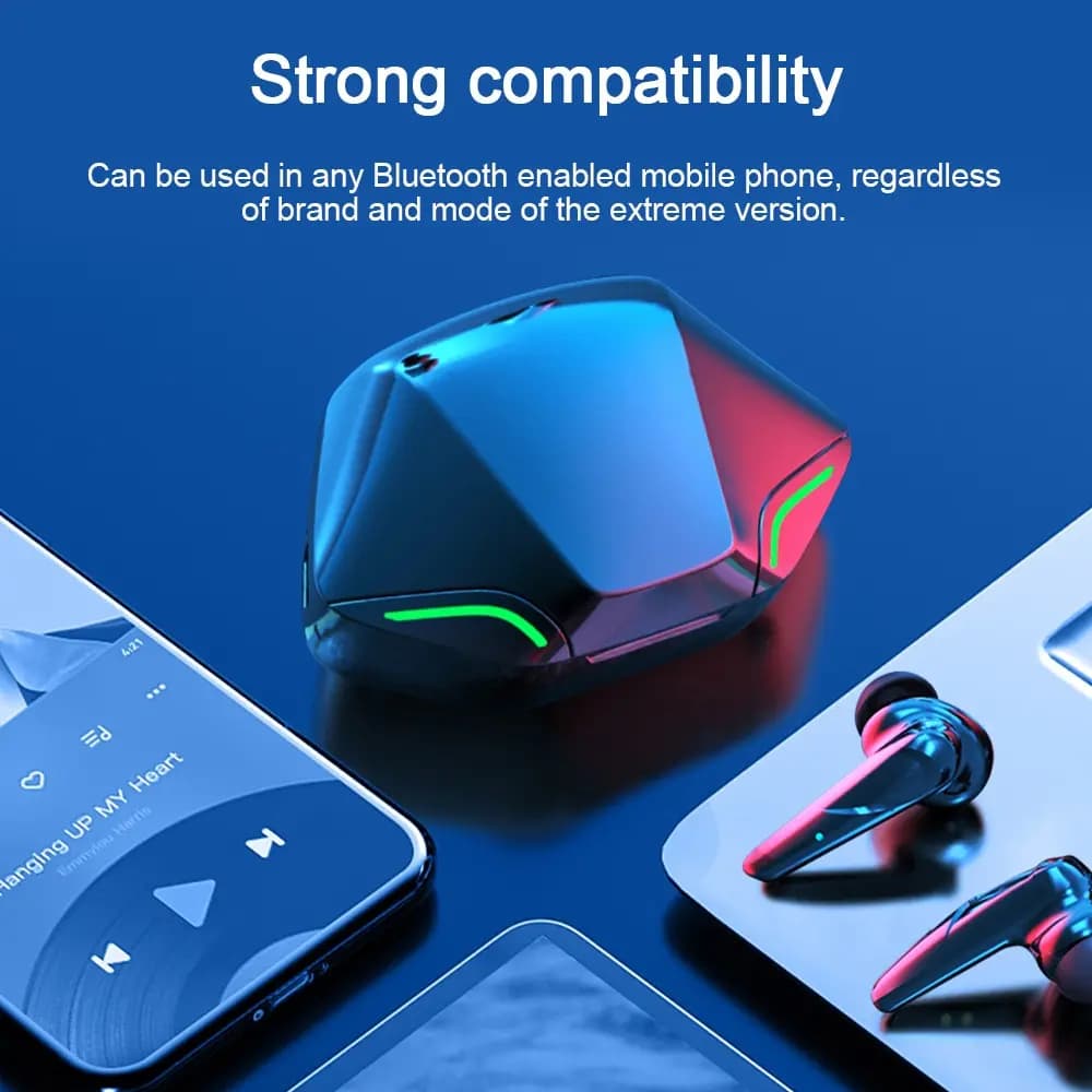 TWS G11 Wireless Headphones for Outdoor Sports 5.0 In Ear Gaming Headphones with Esports Universal Listening Music Charging Case