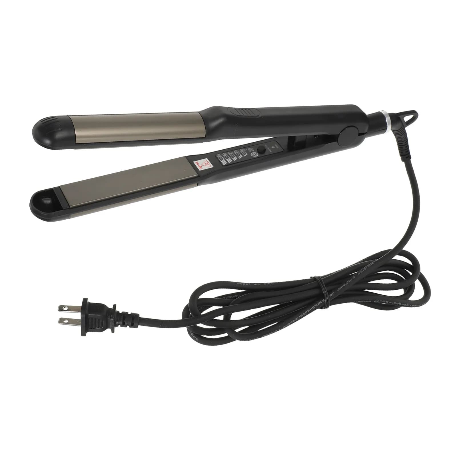 Piastra per Capelli Elettrica 2-in-1 con Funzione Arricciacapelli, Riscaldamento Rapido, Spina USA, Nera, per Casa e Salone