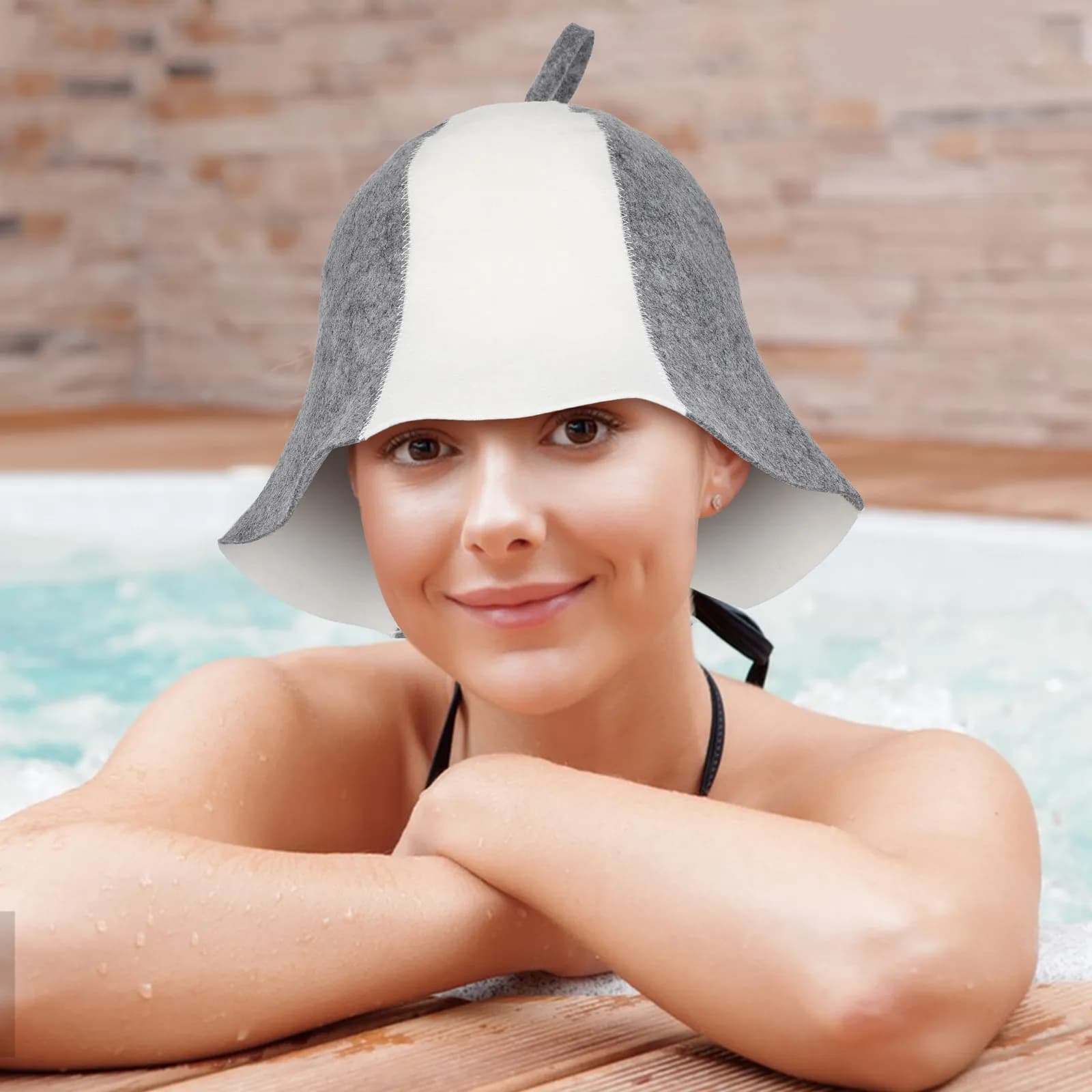 2 Cappelli da Sauna in Feltro Spesso, Assorbenti e Confortevoli, per Uomo e Donna, Ideali per Spa e Doccia