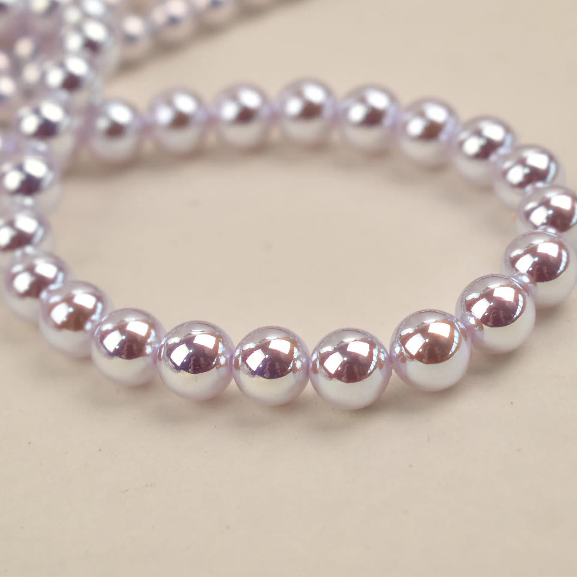 Perline Rotonde in Vetro Viola da 4mm, 6mm, 8mm, 10mm per Creazione di Gioielli, Collane, Bracciali e Accessori Fai-da-Te