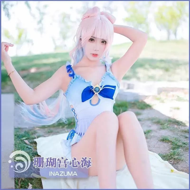 25COSGenshin Impact cos Coral Palace Xinhai costume da bagno cosplay anime animazione vestito